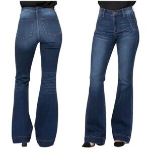 Junior's 13/31 NWT Judy Blue Nessa Trouser Flare Jeans Stretch Zip Fly